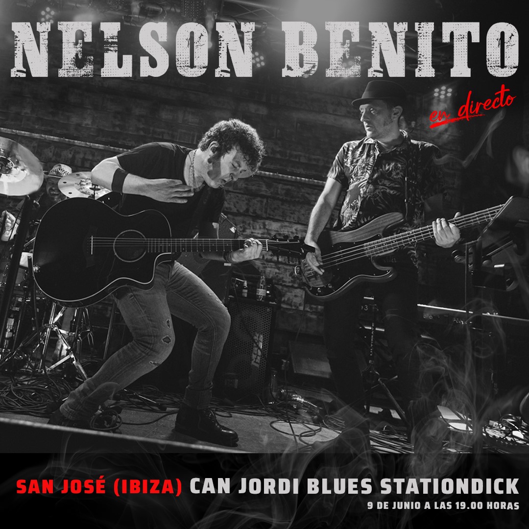 Cartel del concierto de Nelson Benito en Ibiza. 9 de junio. 